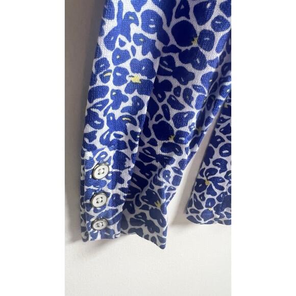 J. McLaughlin Lenny Stretchy Sweater Blue Celandine Floral Pullover Size XS EUC - Picture 5 of 8